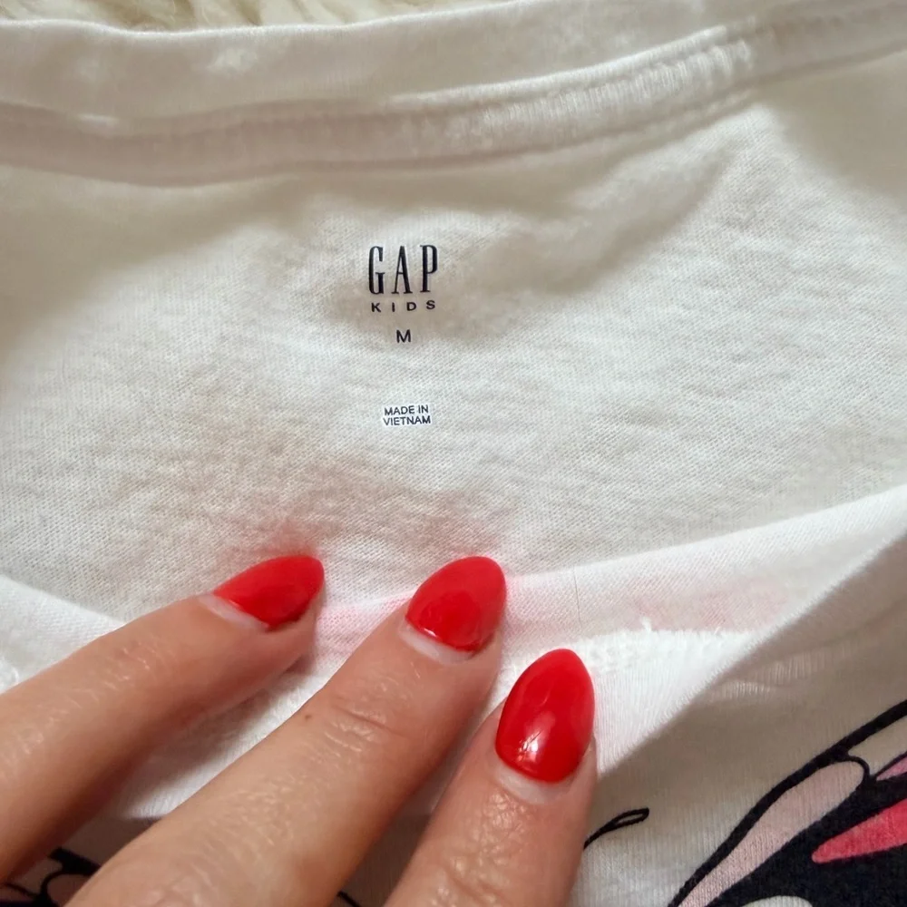 GAP White and Pink Butterfly Long Sleeve Shirt with Coral Tank Top